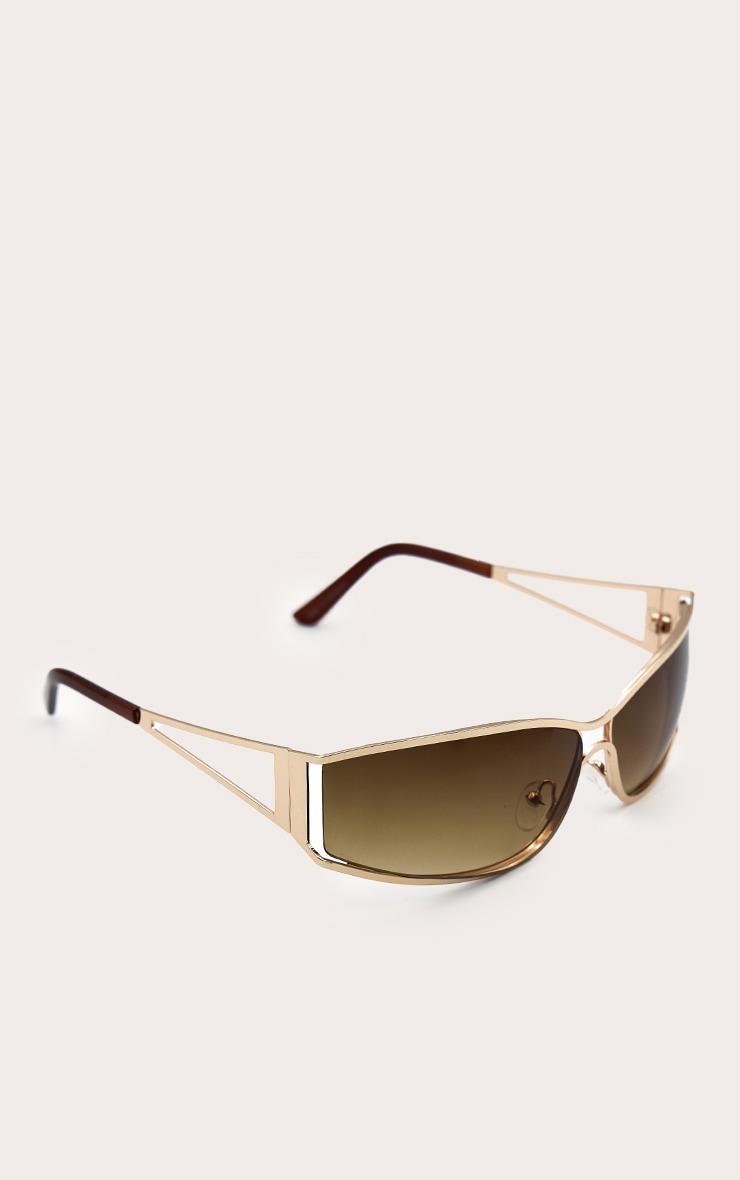 Gold Trim Frame Visor Sunglasses Product Image