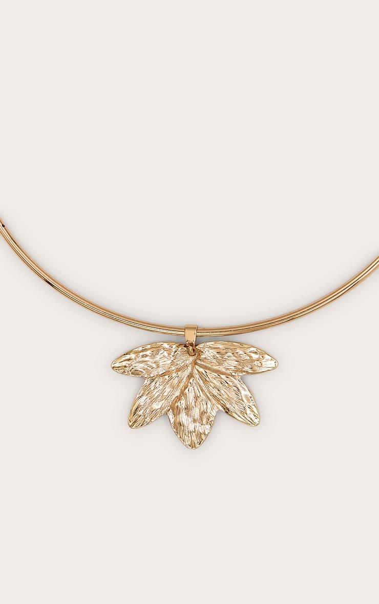 Gold Leaf Structured Collar Necklace Product Image