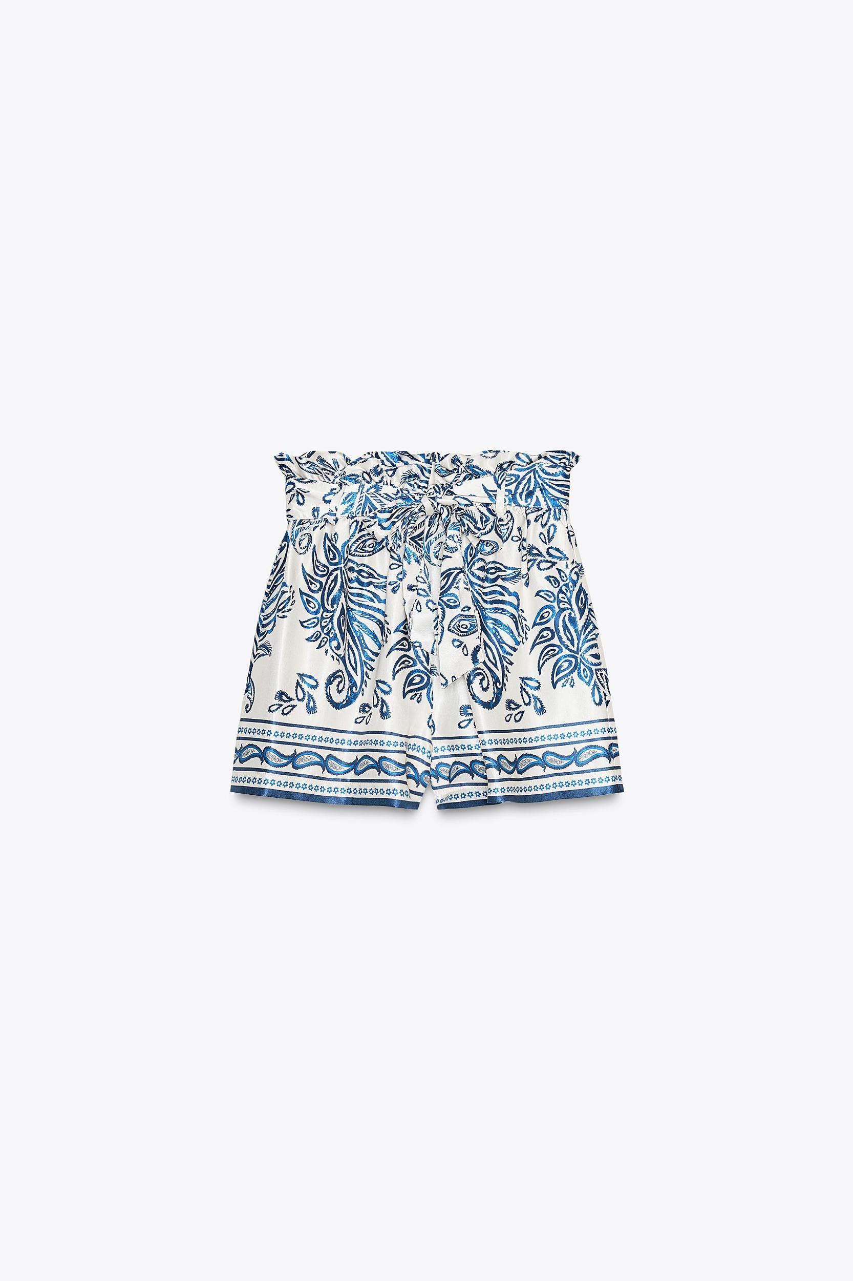 PRINTED SATIN EFFECT PAPER BAG SHORTS Product Image