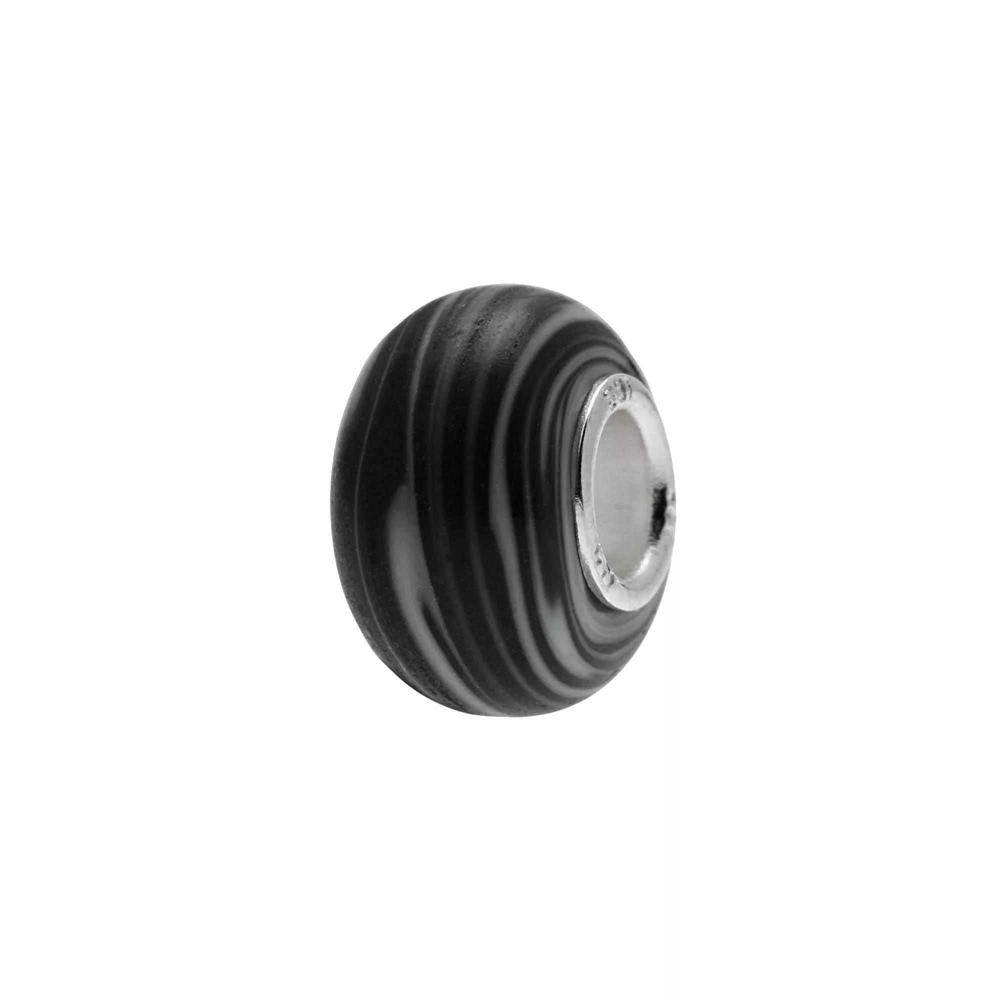 Individuality Beads Sterling Silver Glass Swirl Bead, Women's, Black Product Image
