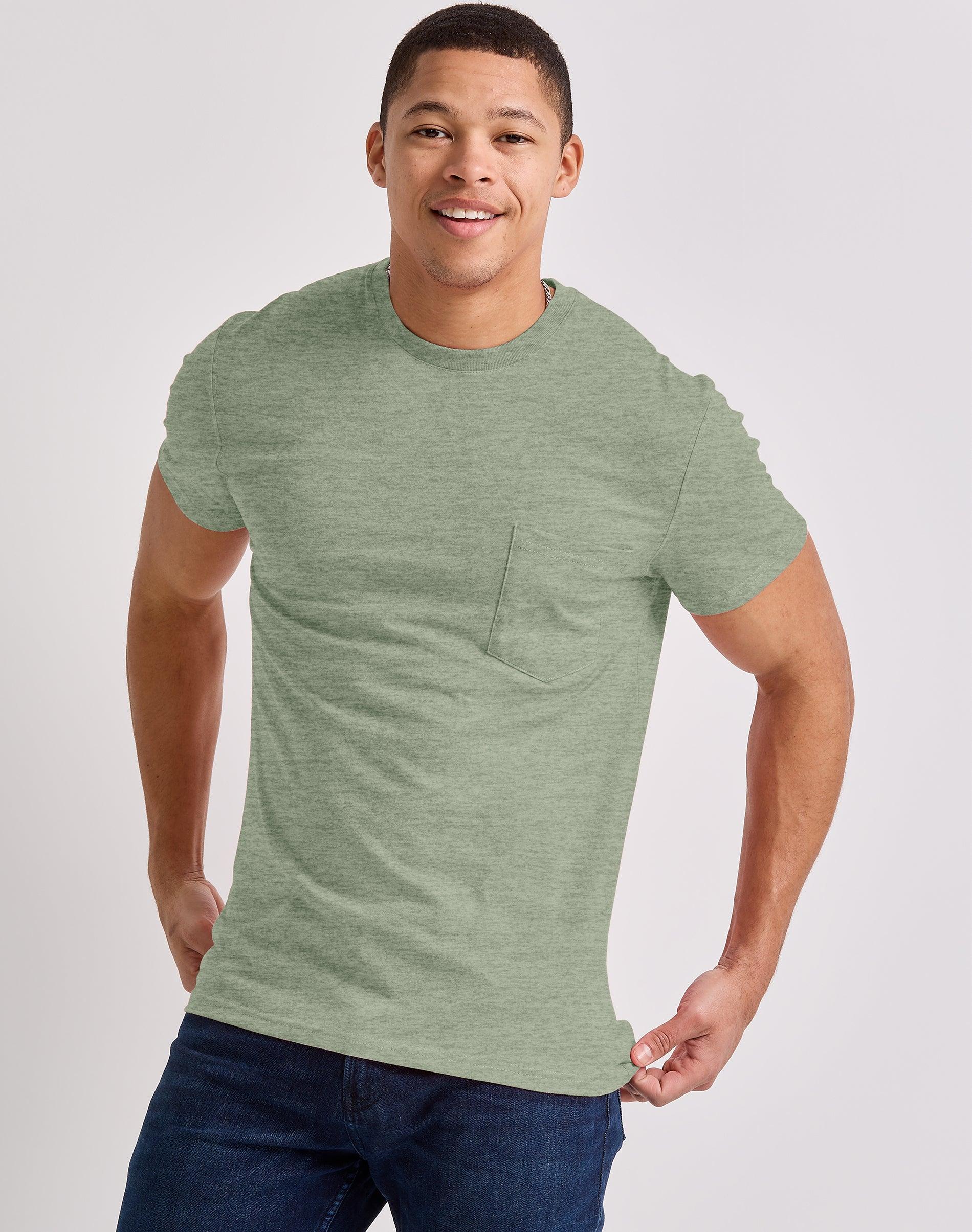 Men's Hanes Originals Tri-Blend Jersey Pocket Tee, Size: Small, Equilibrium Green Product Image