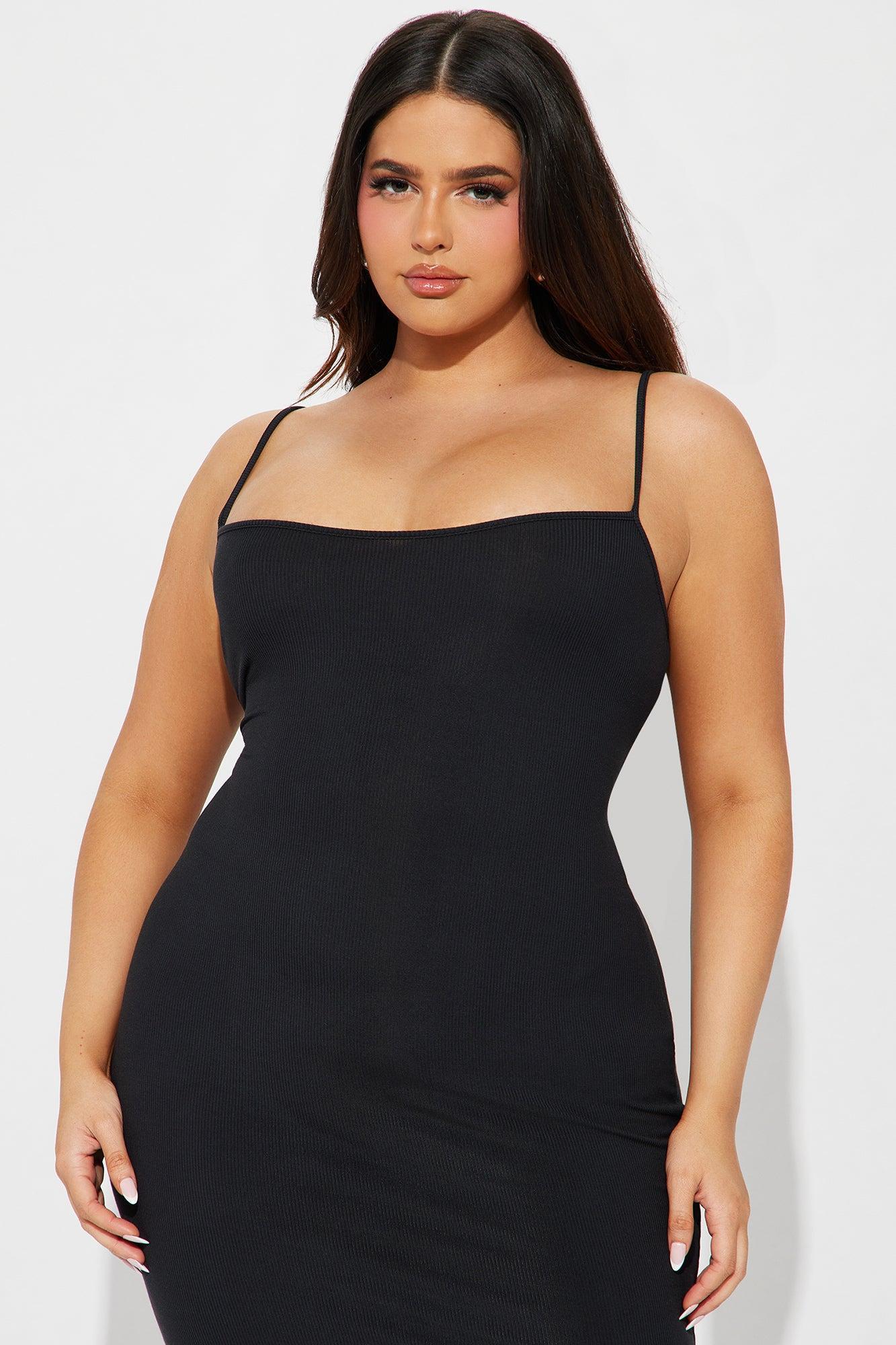 Madelyn Micro Ribbed Maxi Dress - Black Product Image