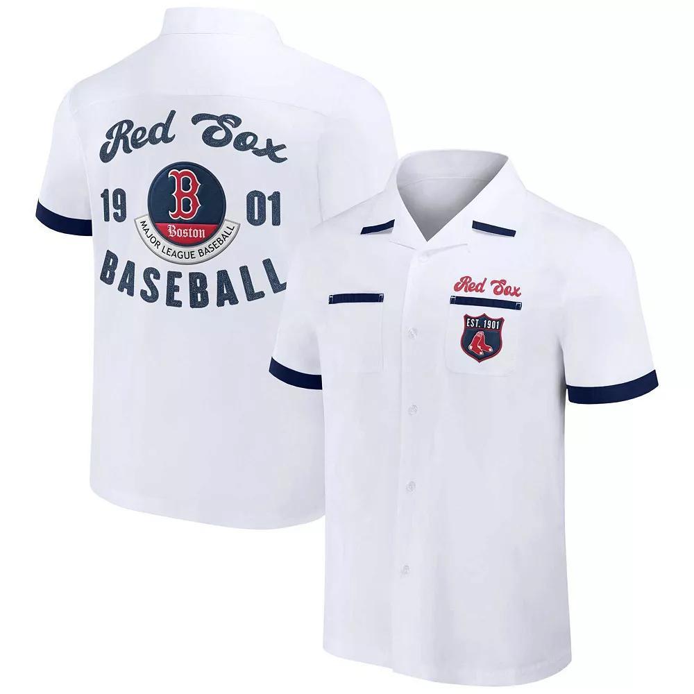 Men's Darius Rucker Collection by Fanatics  White Boston Red Sox Bowling Button-Up Shirt, Size: 2XL Product Image