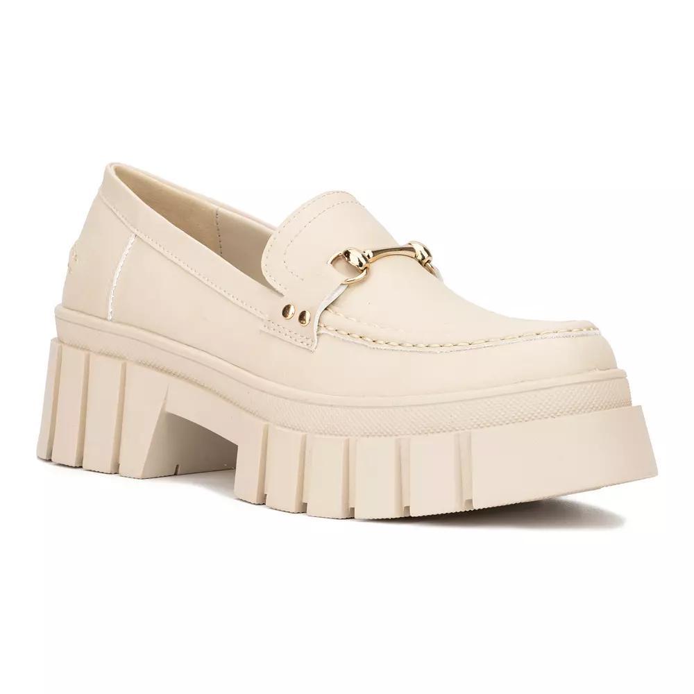 New York & Company Seraphina Women's Platform Loafers, Size: 8.5, Ivory Product Image