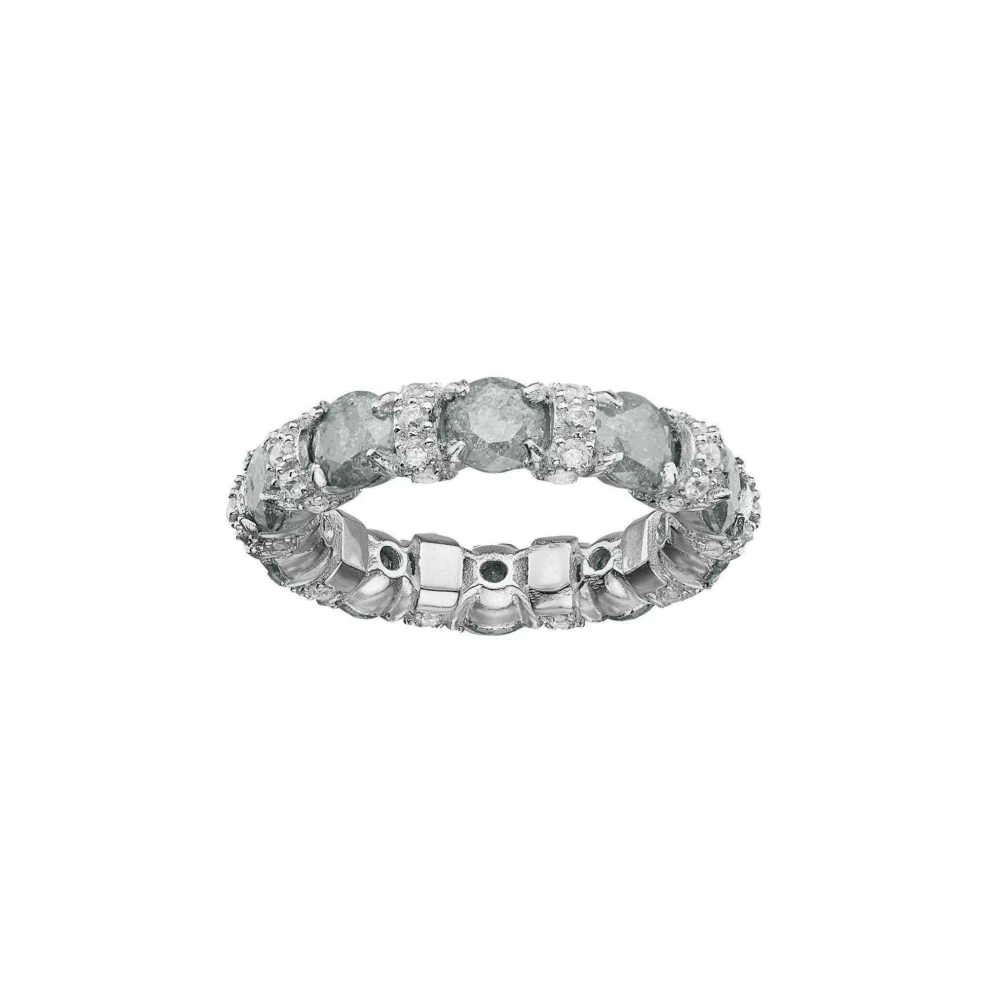 Sterling Silver Cubic Zirconia Eternity Ring, Women's, Size: 8, Pink Product Image