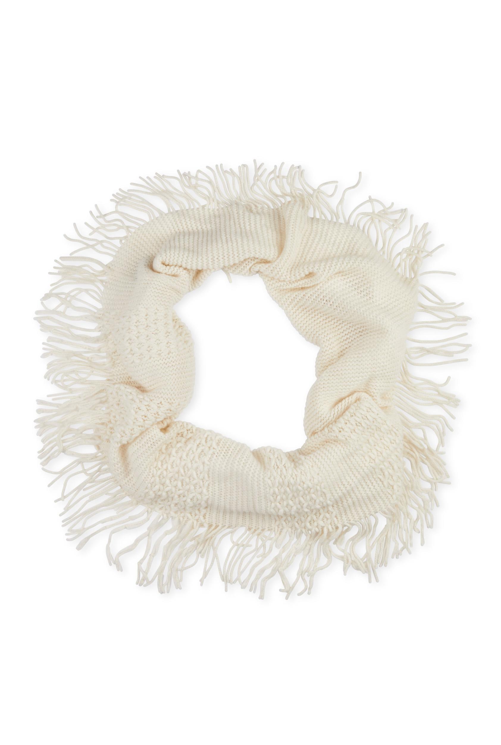 Knitted Fringe Infinity Scarf Female Product Image