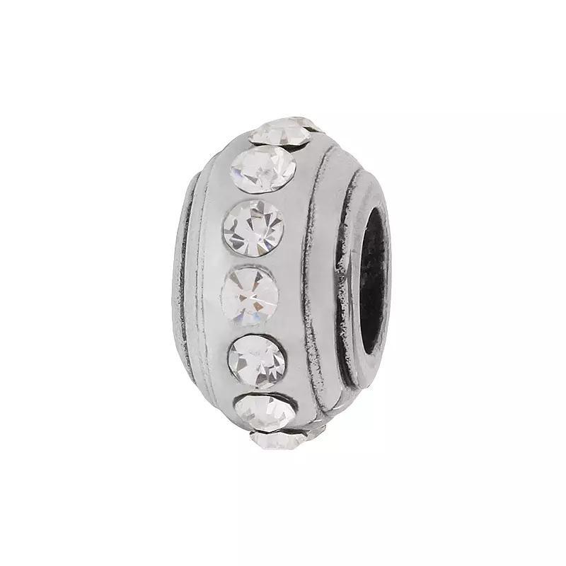 Individuality Beads Sterling Silver Crystal Stopper Bead, Womens, White Product Image