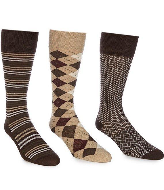 Roundtree & Yorke Mini Argyle Crew Socks 3-Pack Product Image