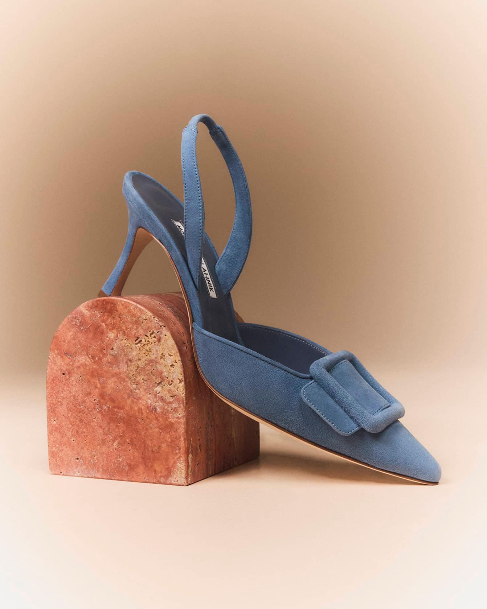 Maysli Suede Buckle Halter Pumps Product Image