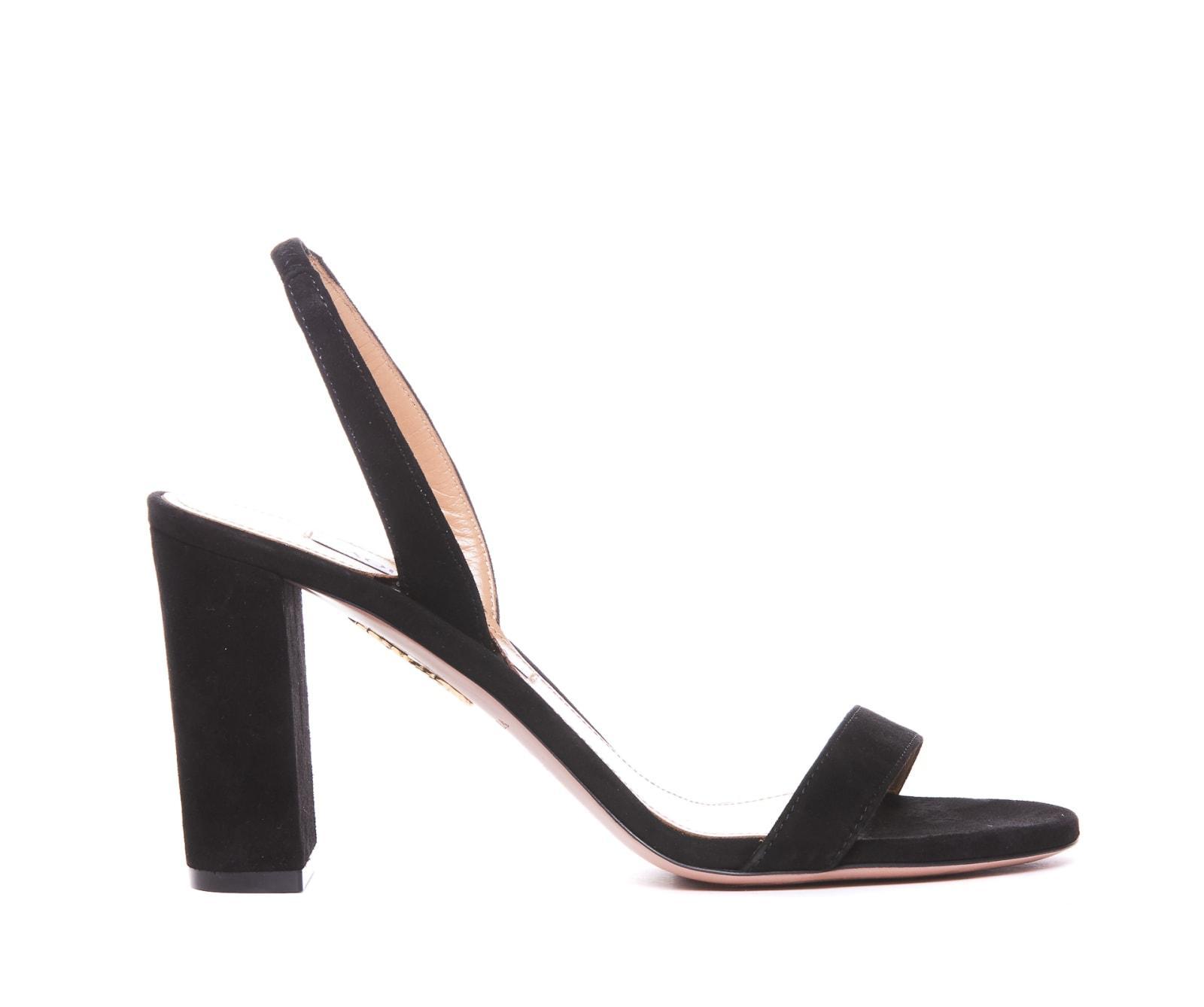AQUAZZURA So Nude 85 Leather Slingback Sandals In Black Product Image