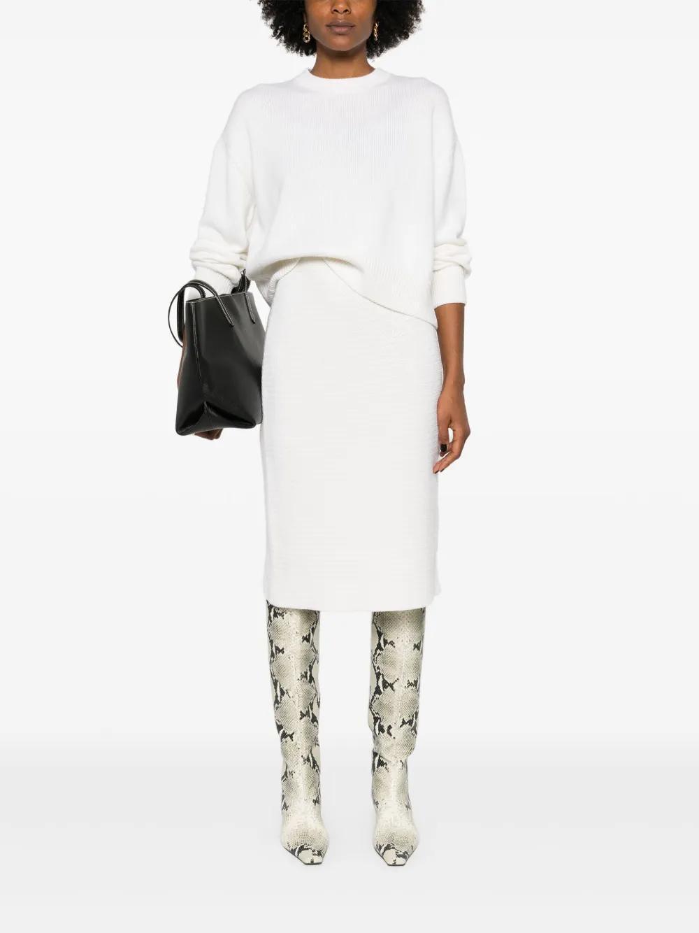 FABIANA FILIPPI Crew-neck Merino Jumper In White Product Image
