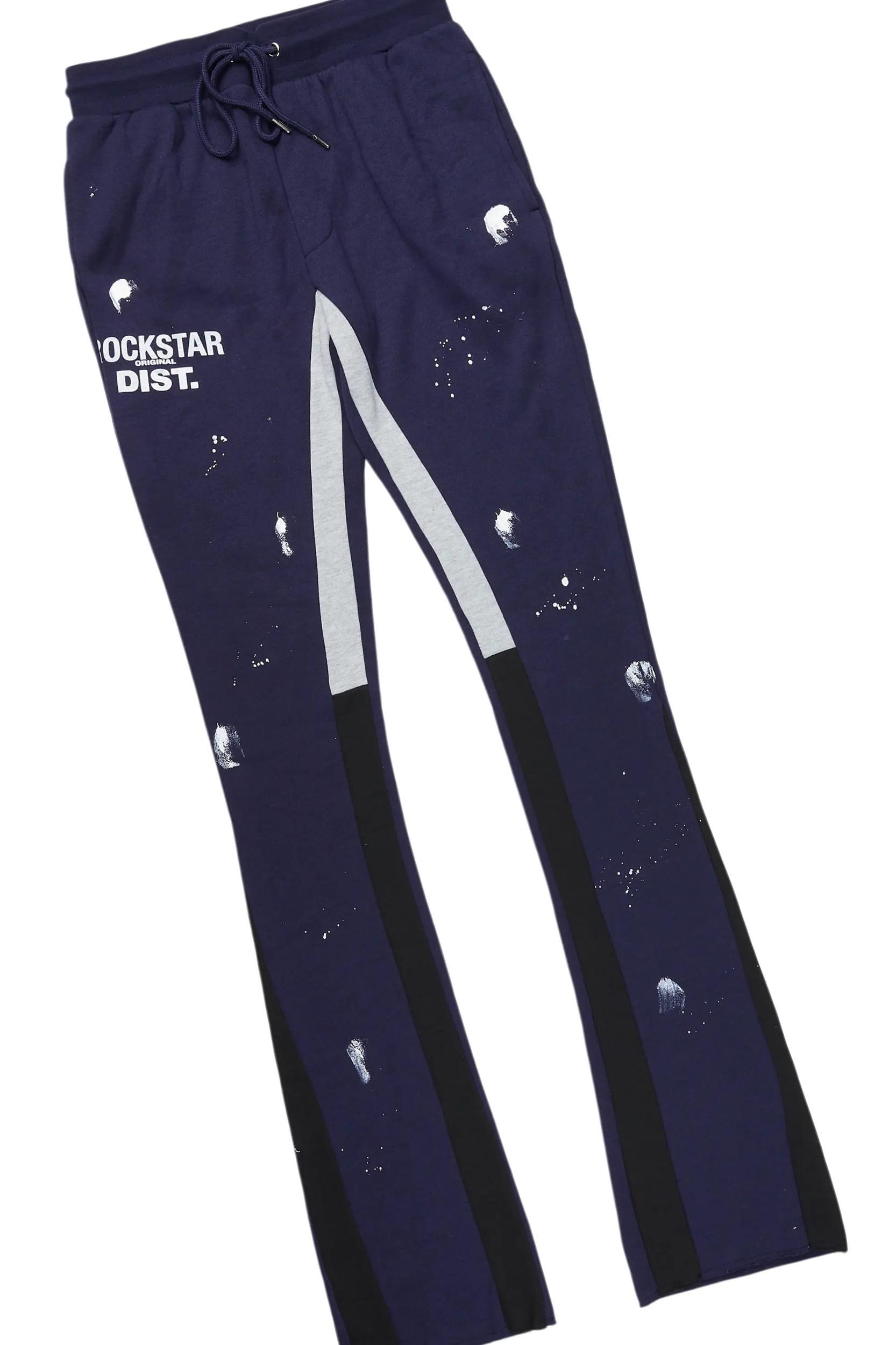 Raffer Navy Hoodie Flare Trackset Male Product Image