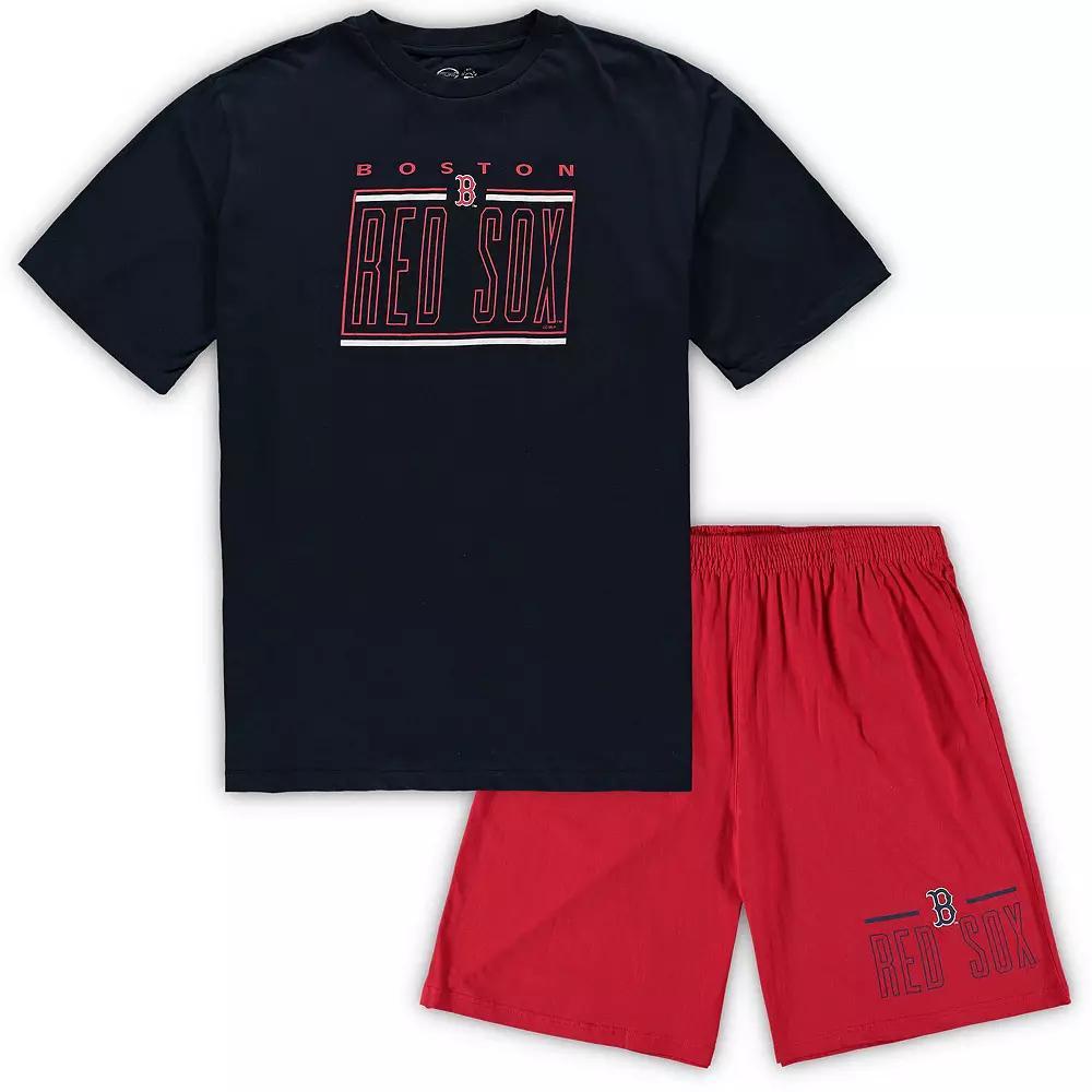 Mens Concepts Sport /Red Boston Red Sox Big & Tall T-Shirt & Shorts Sleep Set Blue Product Image