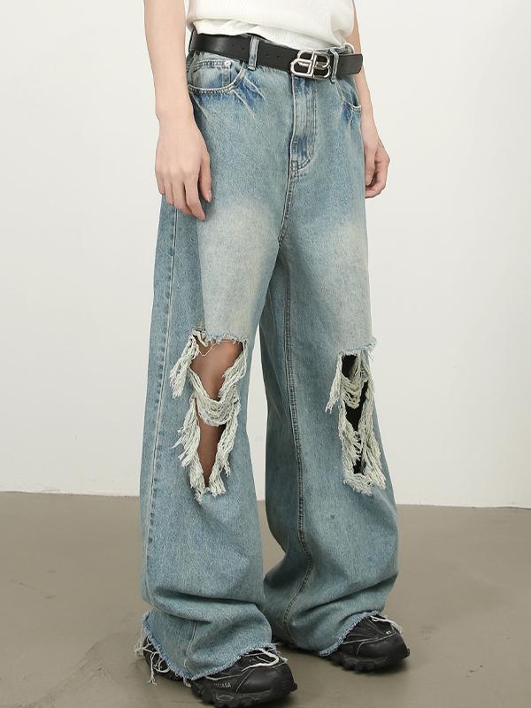 Men's Street Raglan Loose Jeans Product Image