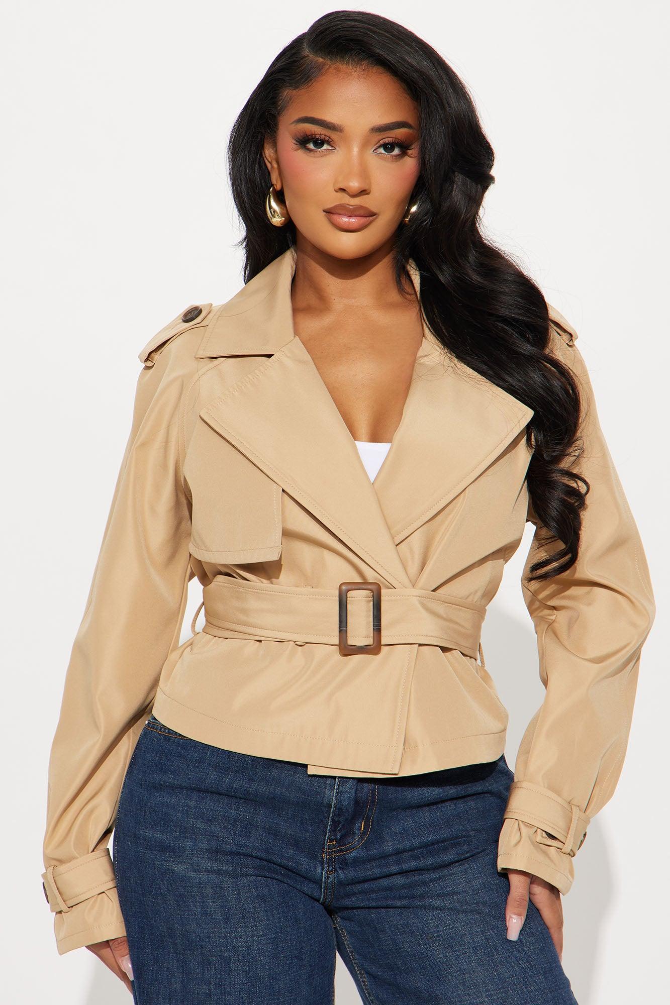 Simone Cropped Trench - Khaki Product Image