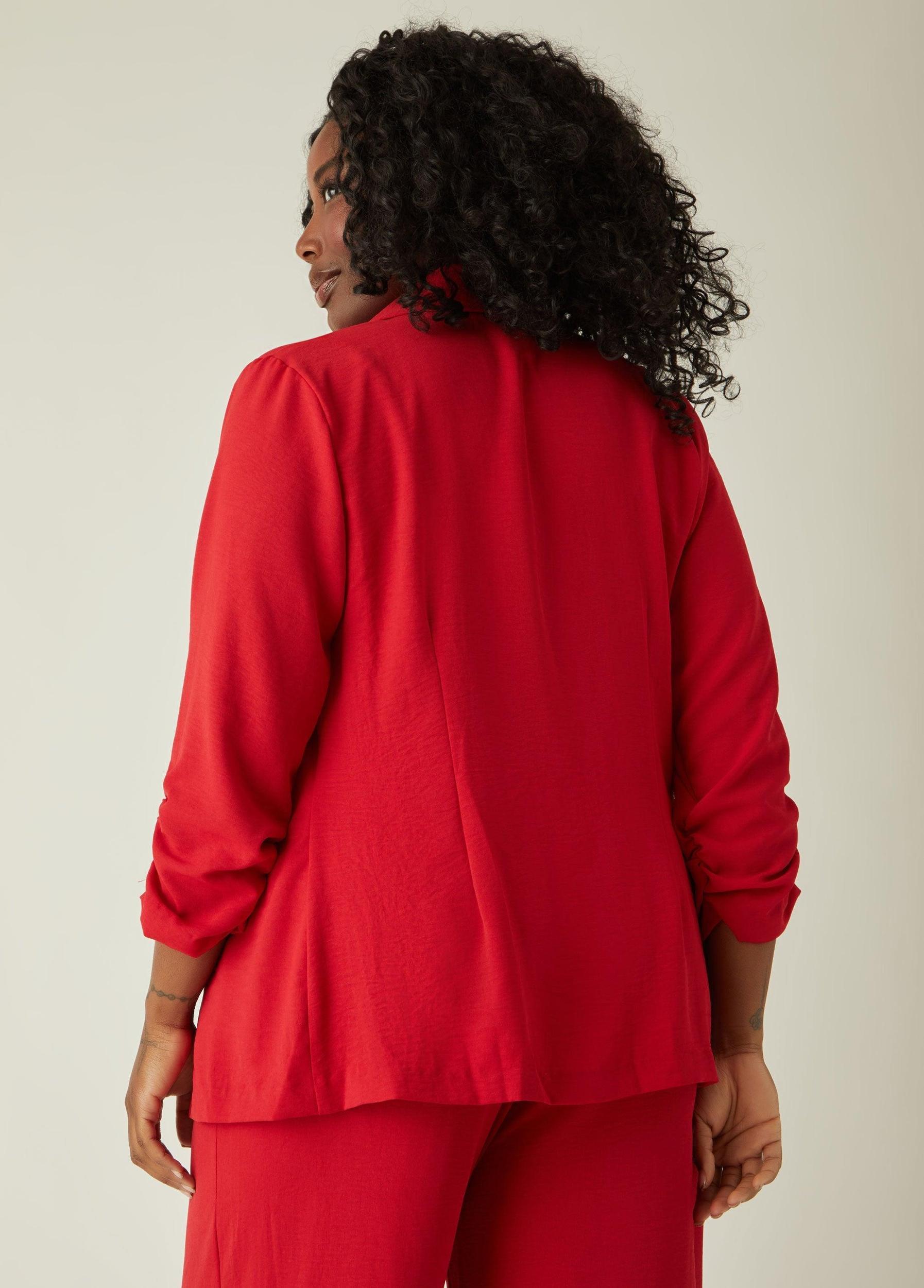 Textured Open Front Blazer Female Product Image