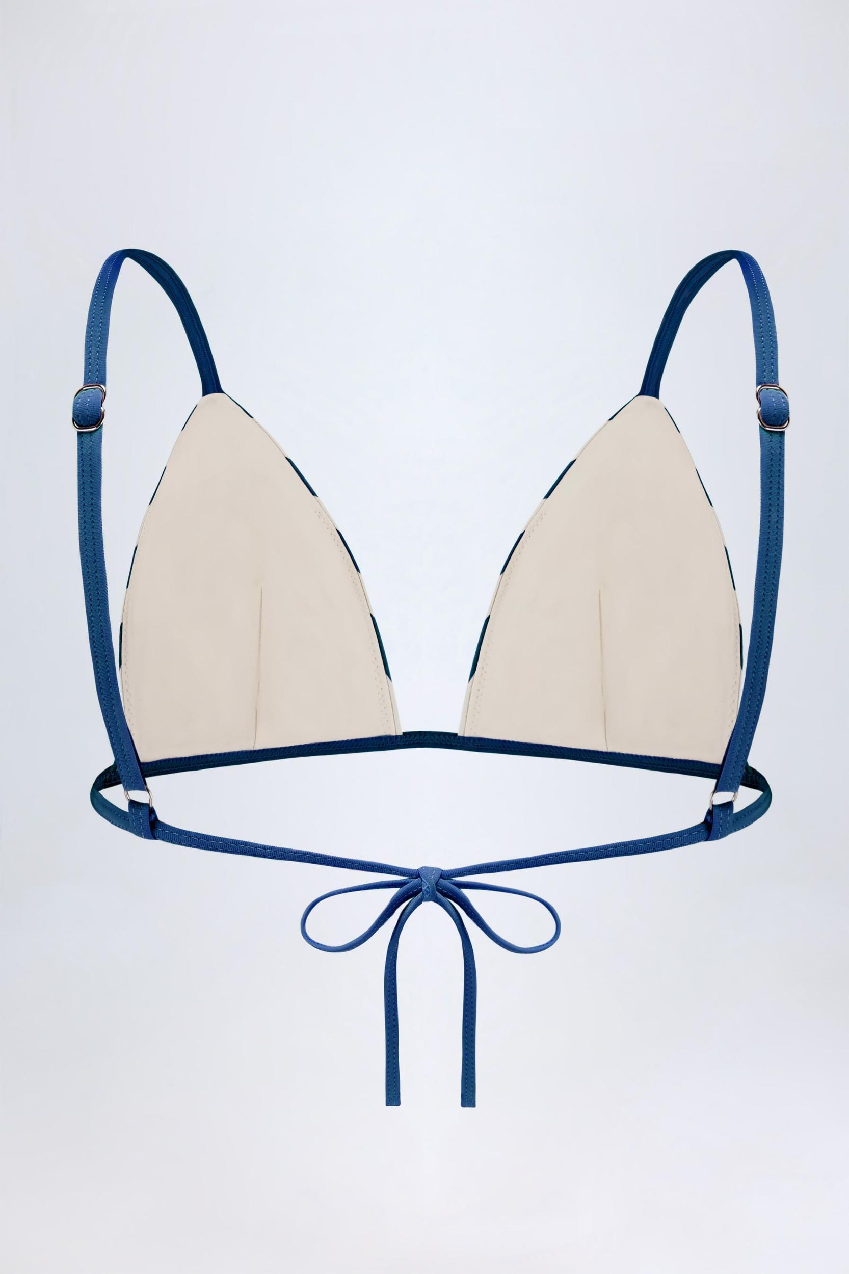 Triangle Bikini Top in Marine Blue Stripe Product Image