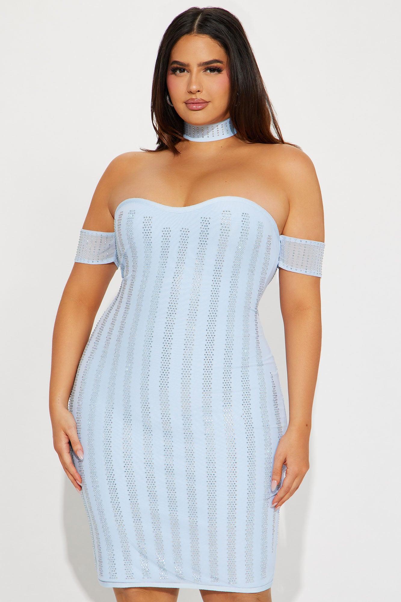 Celestial Bandage Midi Dress - Light Blue Product Image