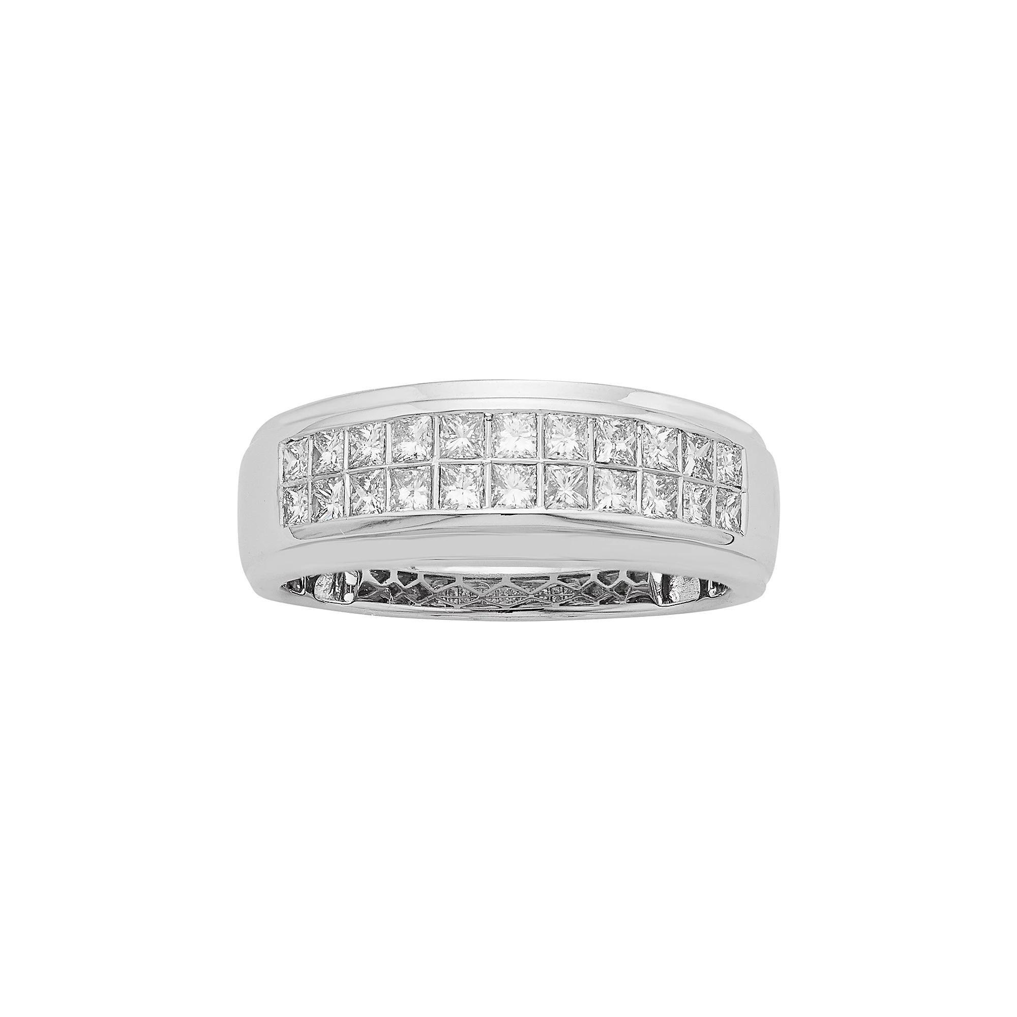 The Regal Collection Men's 14k White Gold IGL Certified 1 Carat T.W. Diamond Wedding Band, Size: 12 Product Image