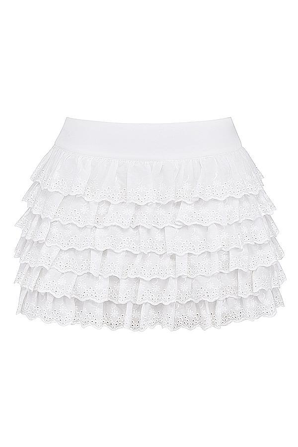 Fifi  white layered mini skirt Product Image