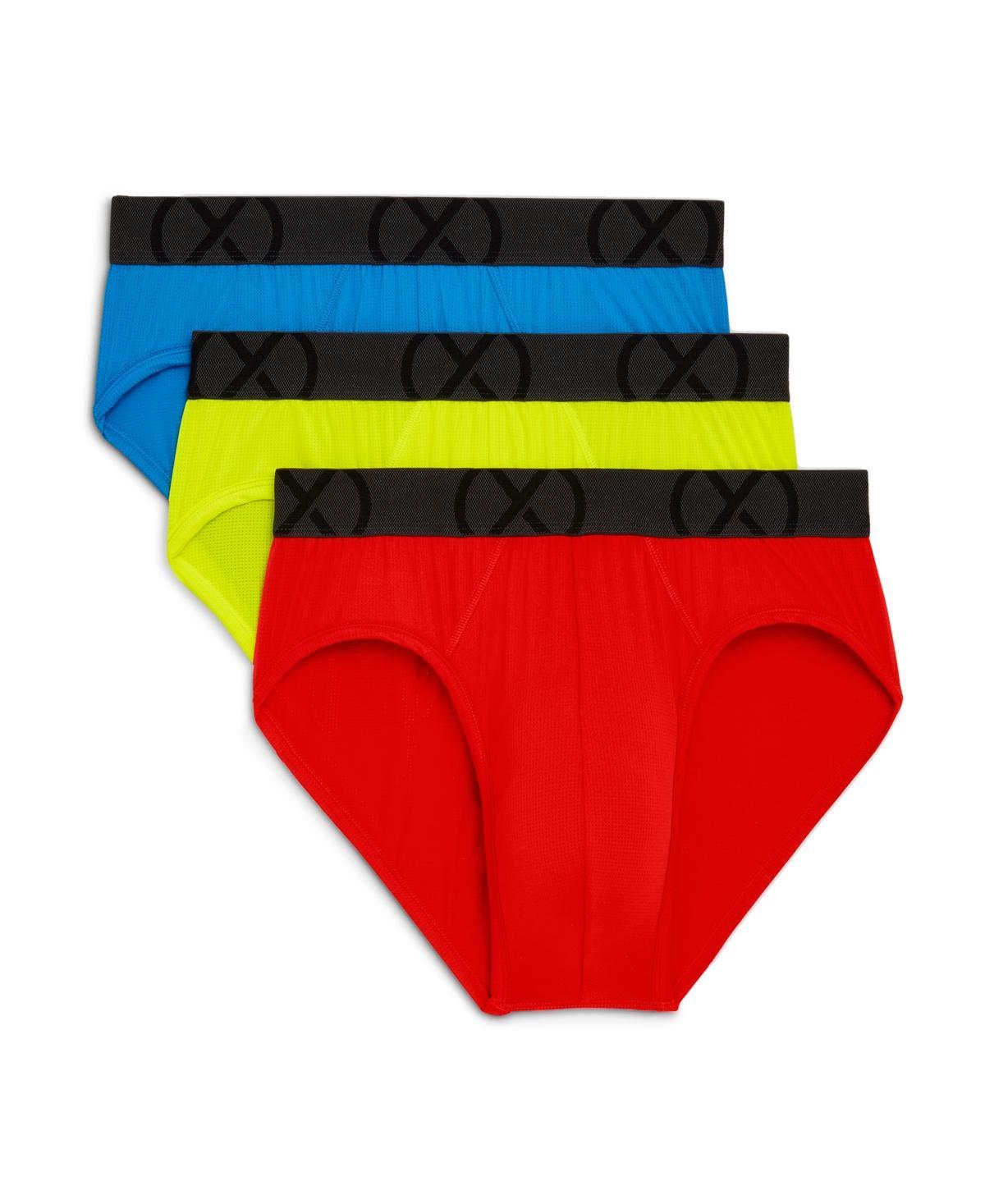 2(x)ist Mens Mesh No Show Performance Brief, Pack of 3 - Fiery Red, Electric Blue Product Image