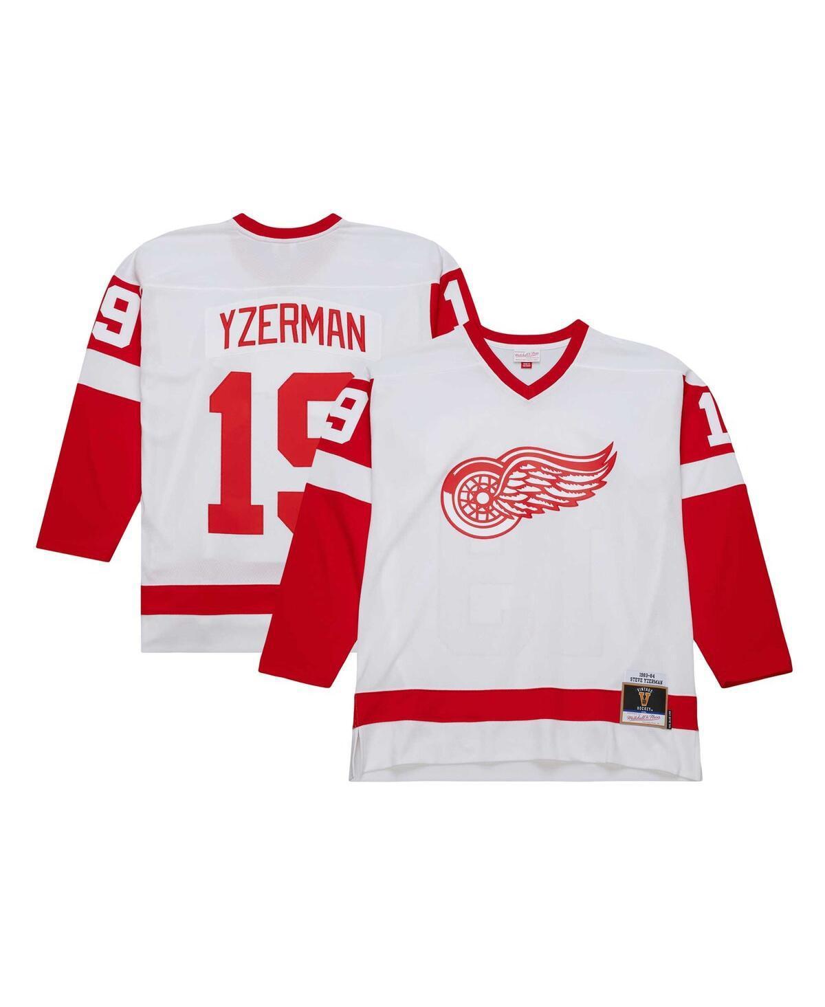 Men's Mitchell & Ness Steve Yzerman White Detroit Red Wings  1983/84 Blue Line Player Jersey, Size: 5XL Product Image