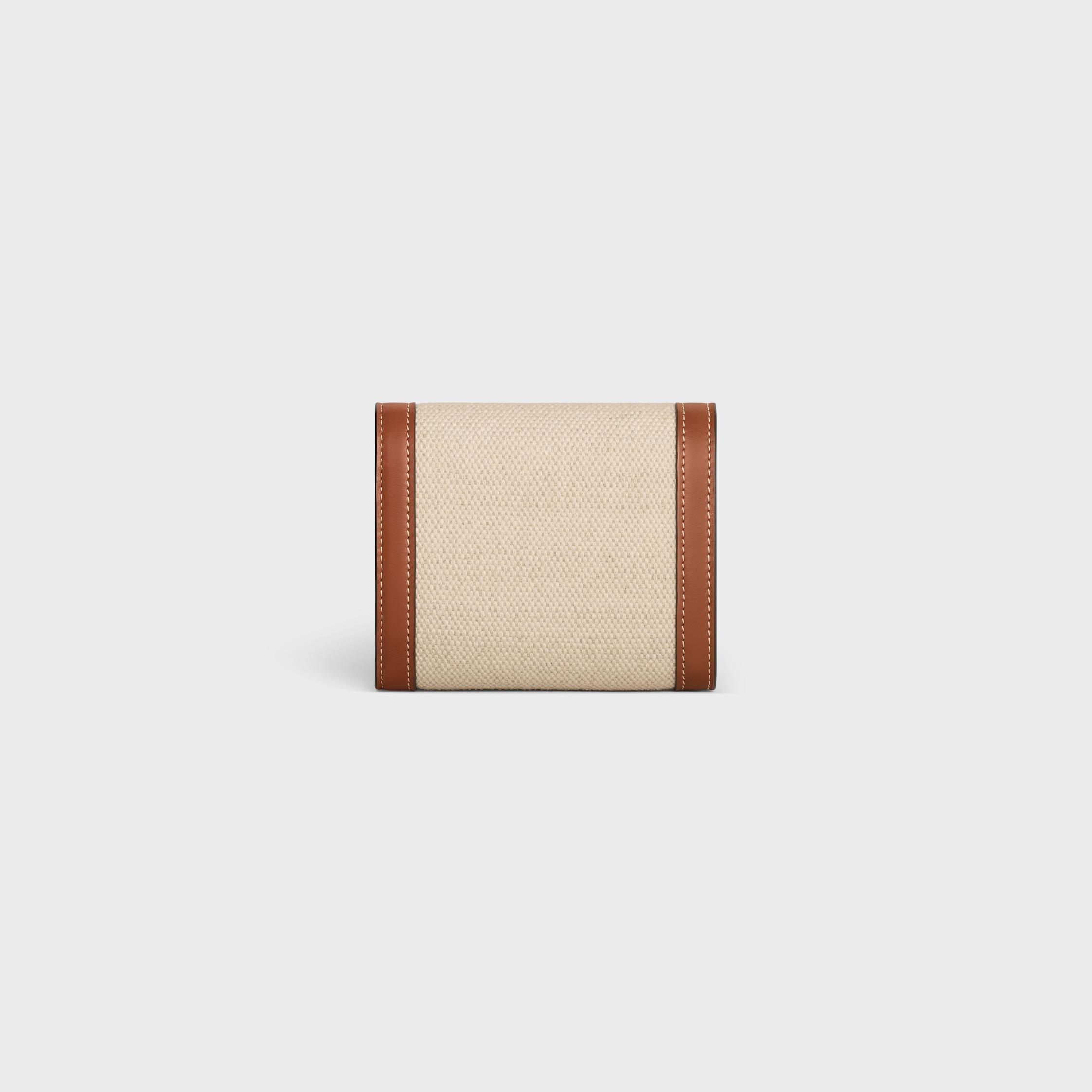 Small Flap Wallet TRIOMPHE IN textile and calfskin Product Image