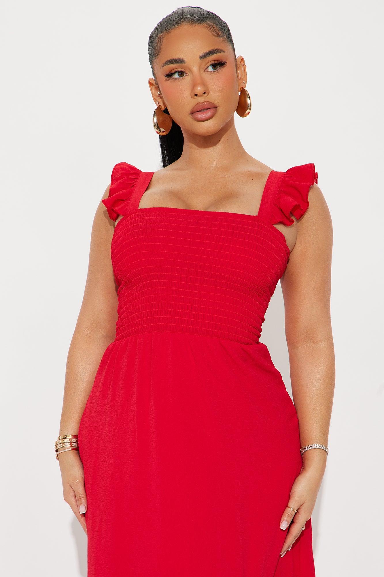 Heart On My Sleeve Maxi Dress - Red Product Image