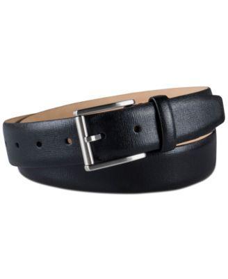 Calvin Klein Mens Textured Leather Roller Bar Buckle Belt Product Image