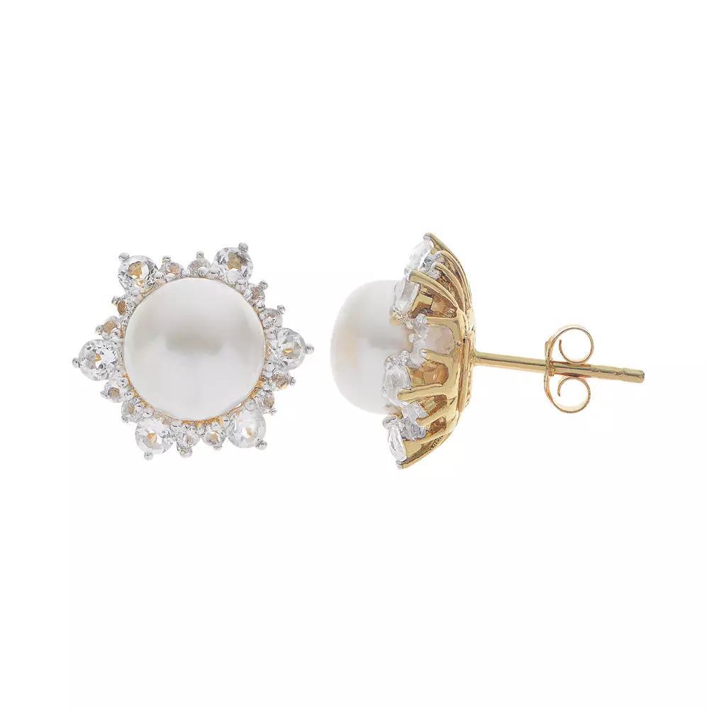 PearLustre by Imperial 14k Gold Over Silver Freshwater Cultured Pearl Stud Earrings, Womens, White Product Image
