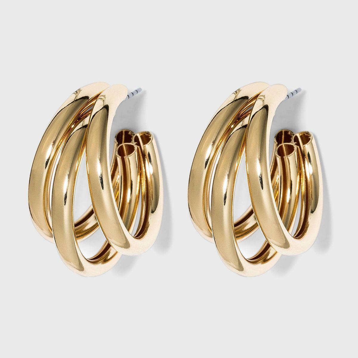 Multi Tube Hoop Earrings - A New Day : Nickel-Free Metal, Post Closure Product Image