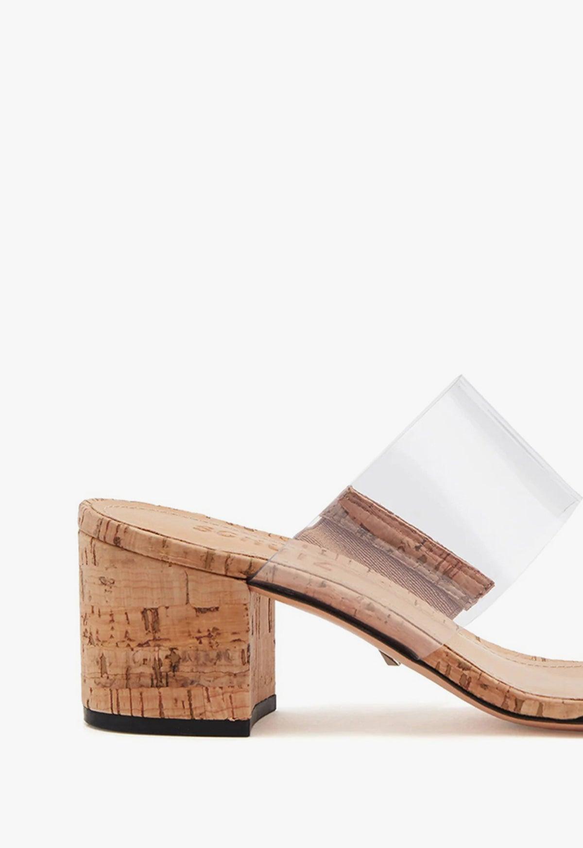 Schutz Victorie Clear Vinyl Cork Block Heel Sandals Product Image