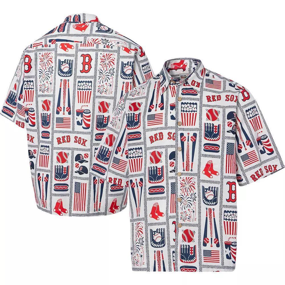 Men's Reyn Spooner White Boston Red Sox Americana Button-Up Shirt, Size: 2XL Product Image
