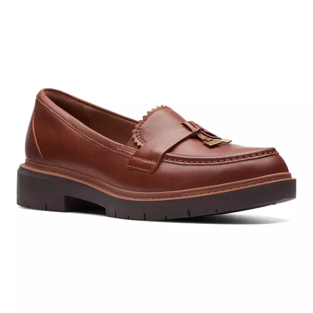 Clarks® Westlynn Bella Women's Leather Lug Sole Loafers, Size: 10 Product Image