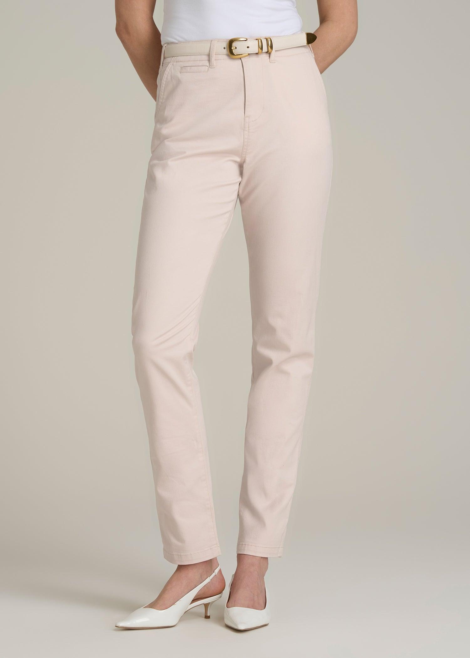 High Rise Tapered Chino Pants for Tall Women in Shell Product Image