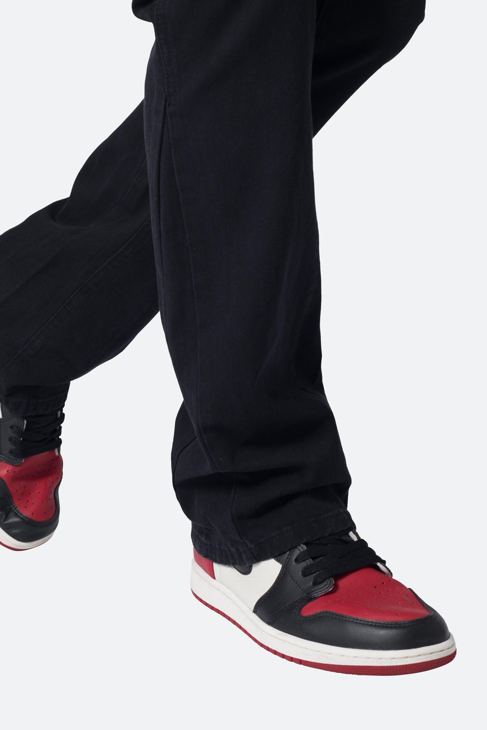 Twill Flare Cargo Pants - Black Product Image