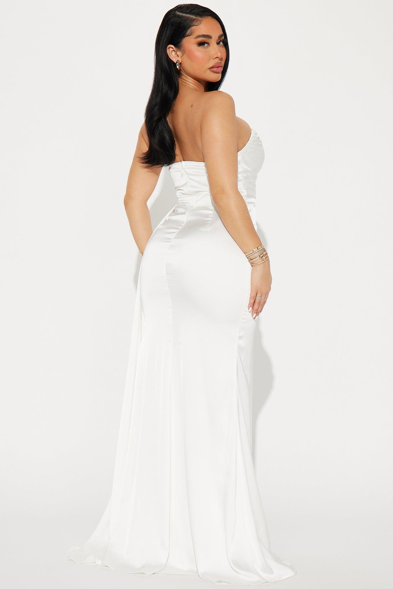 Clementine Satin Gown - White Product Image