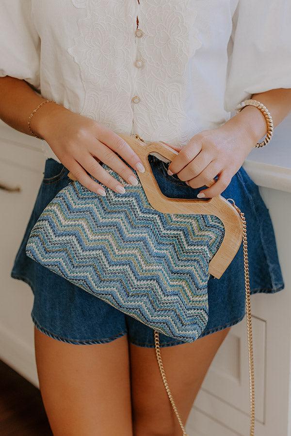 Sunny Days Ahead Woven Purse in Blue Product Image