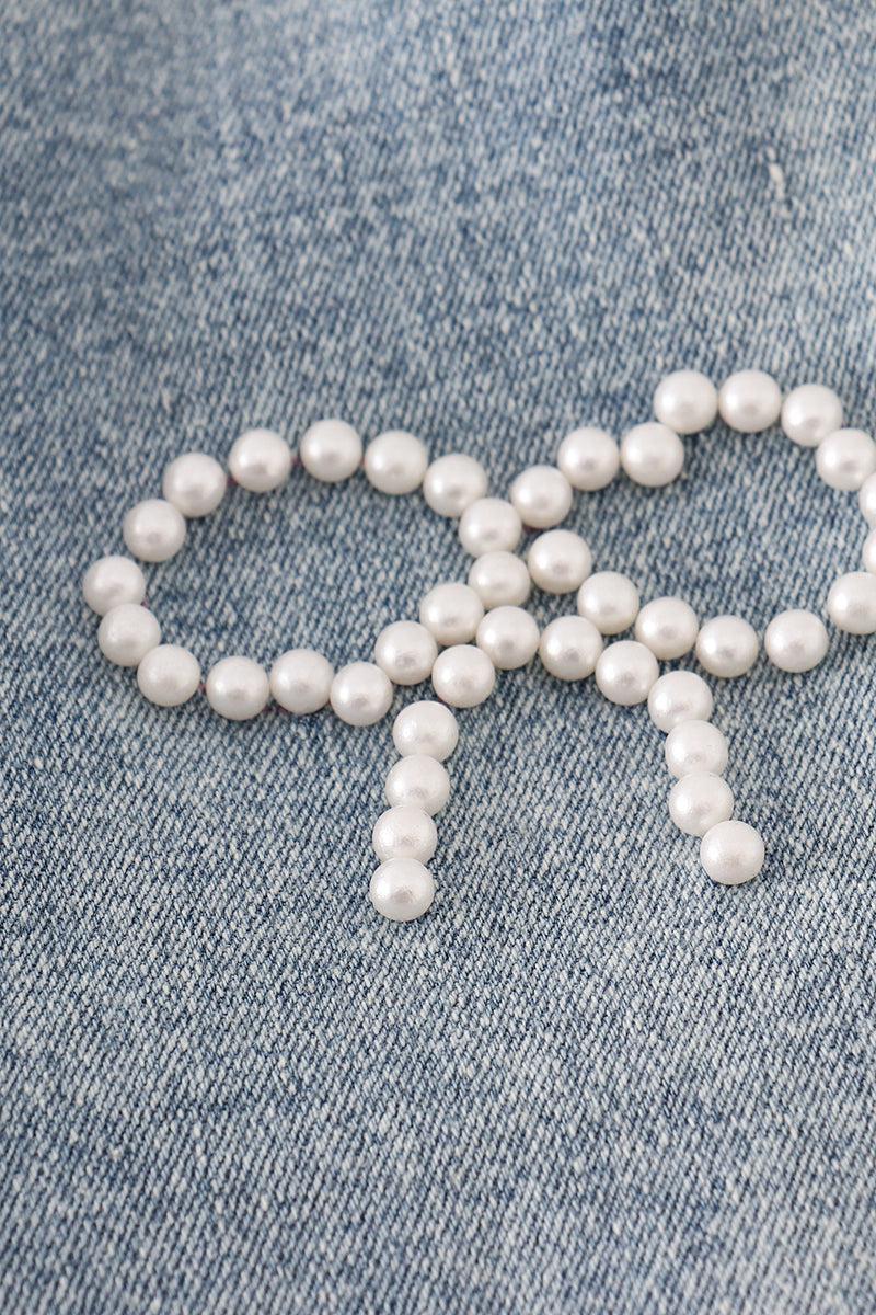 Blue pearl denim jeans Product Image