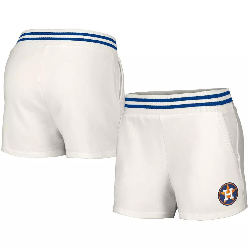 Women's Lusso Style  White Chicago Cubs Maeg Tri-Blend Pocket Shorts, Size: XS Product Image