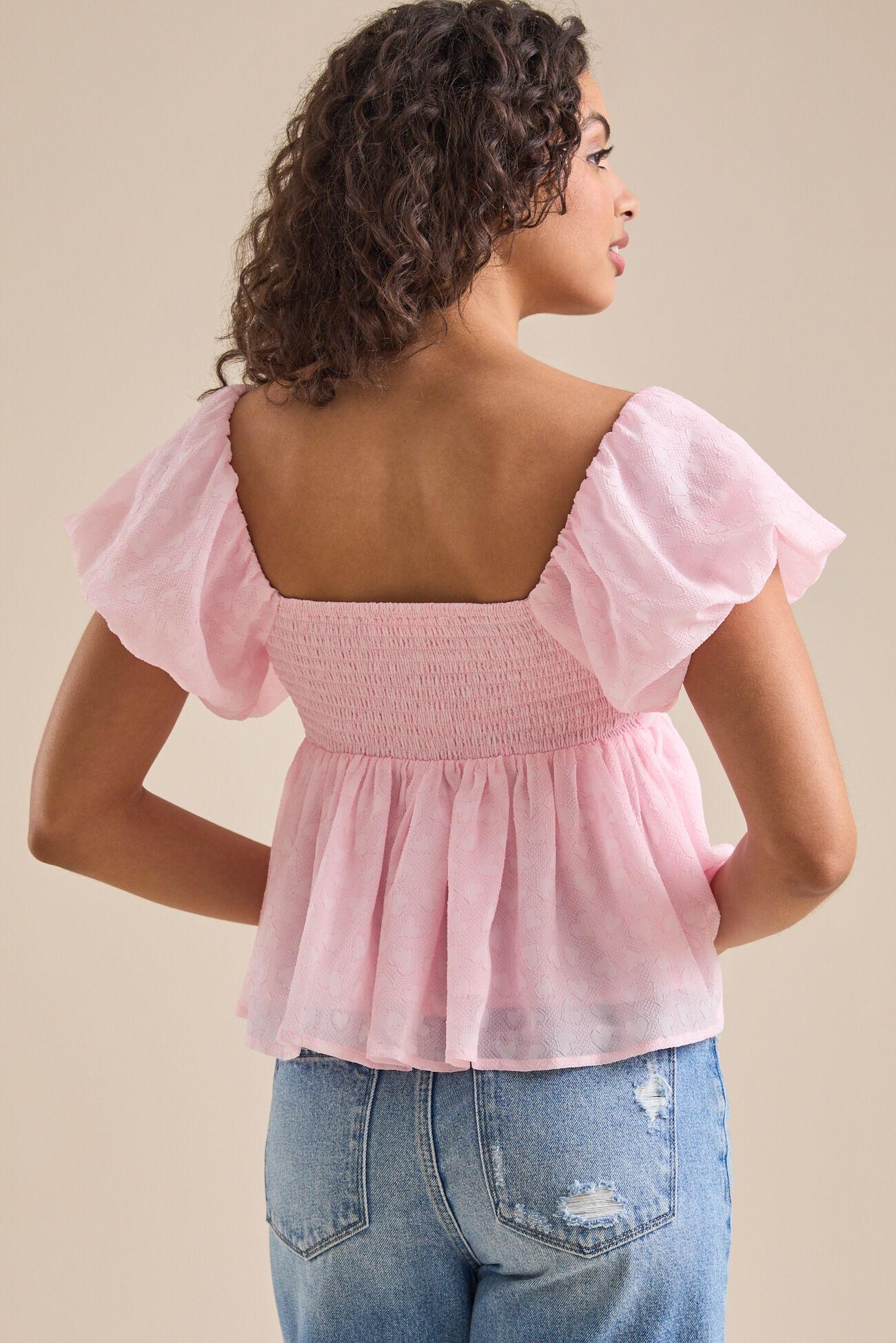 Anne Textured Heart Babydoll Top Product Image