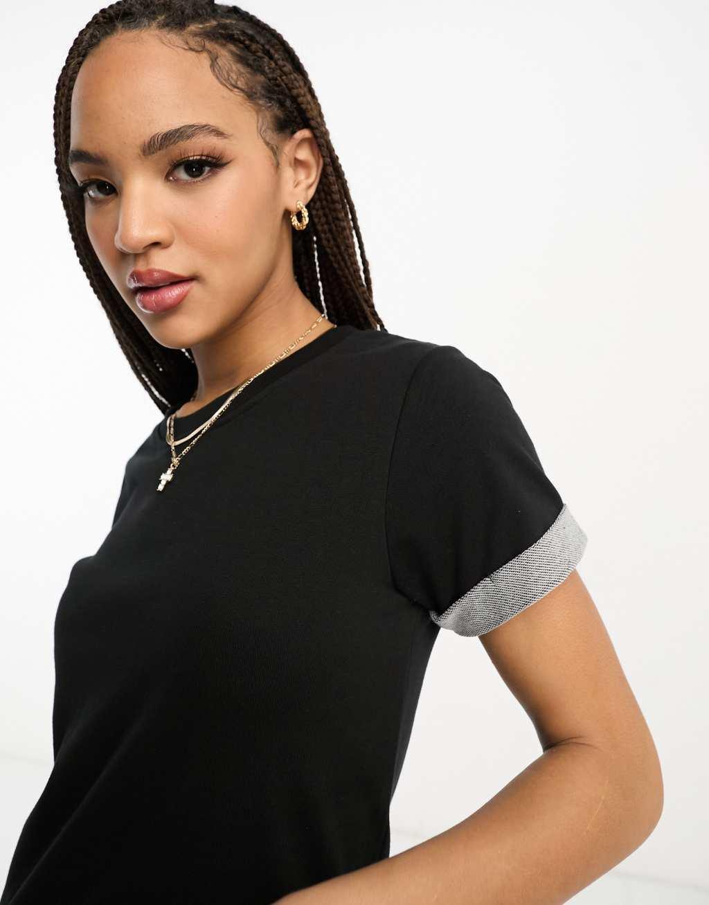 JDY mini T-shirt dress in black Product Image