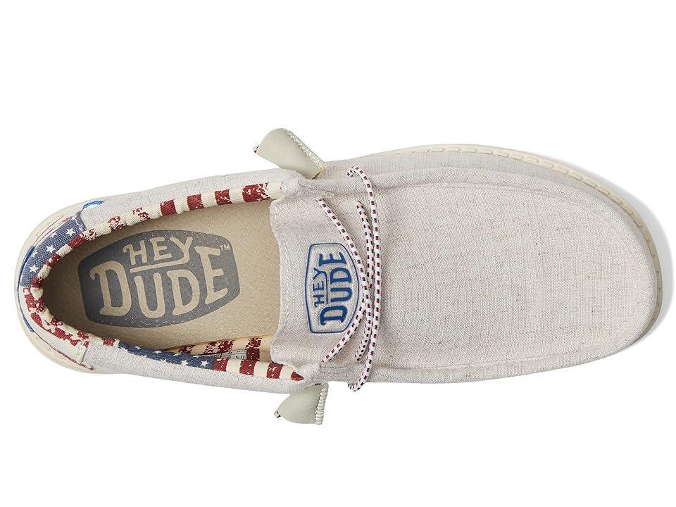 HEYDUDE Mens Wally - Shoes Red/White/Blue Product Image