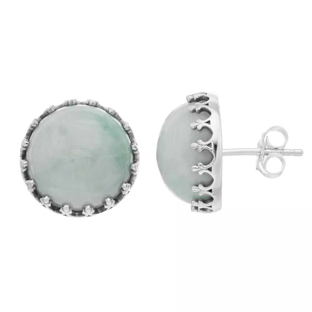 SIRI USA by TJM Sterling Silver Jade Stud Earrings, Women's, Green Product Image