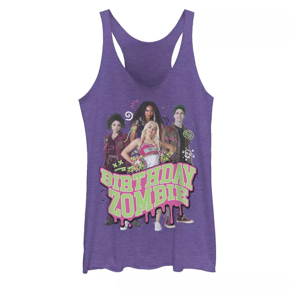 Disney's ZOMBIES Juniors' Zombies Group Shot "Birthday Zombie" Graphic Tank Top, Girl's, Size: XS, Purple Grey Product Image