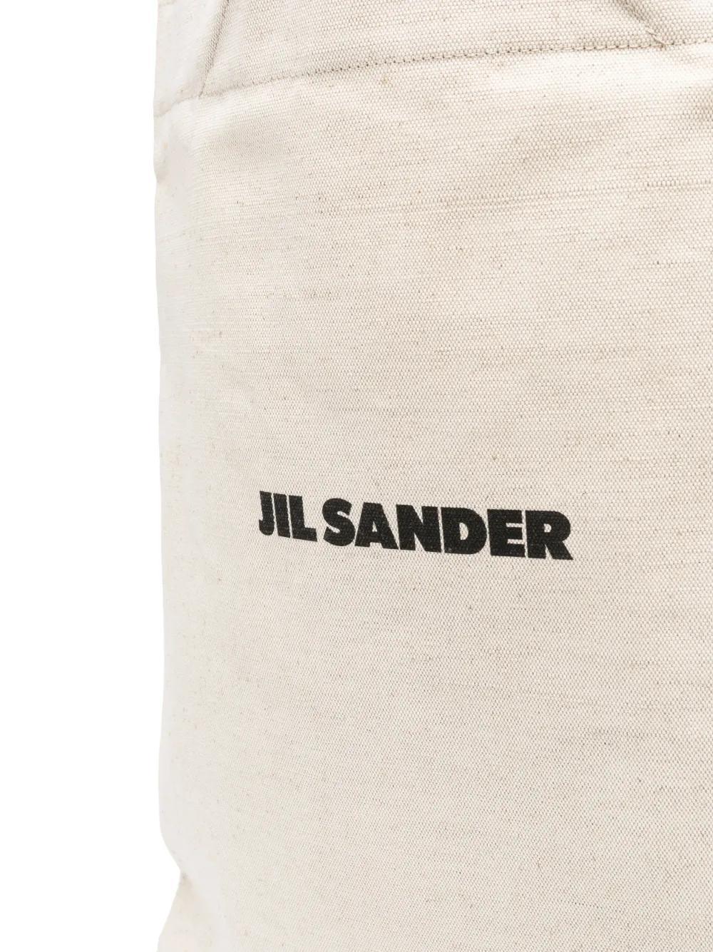 JIL SANDER Large Logo Print Tote Bag In Nude Product Image