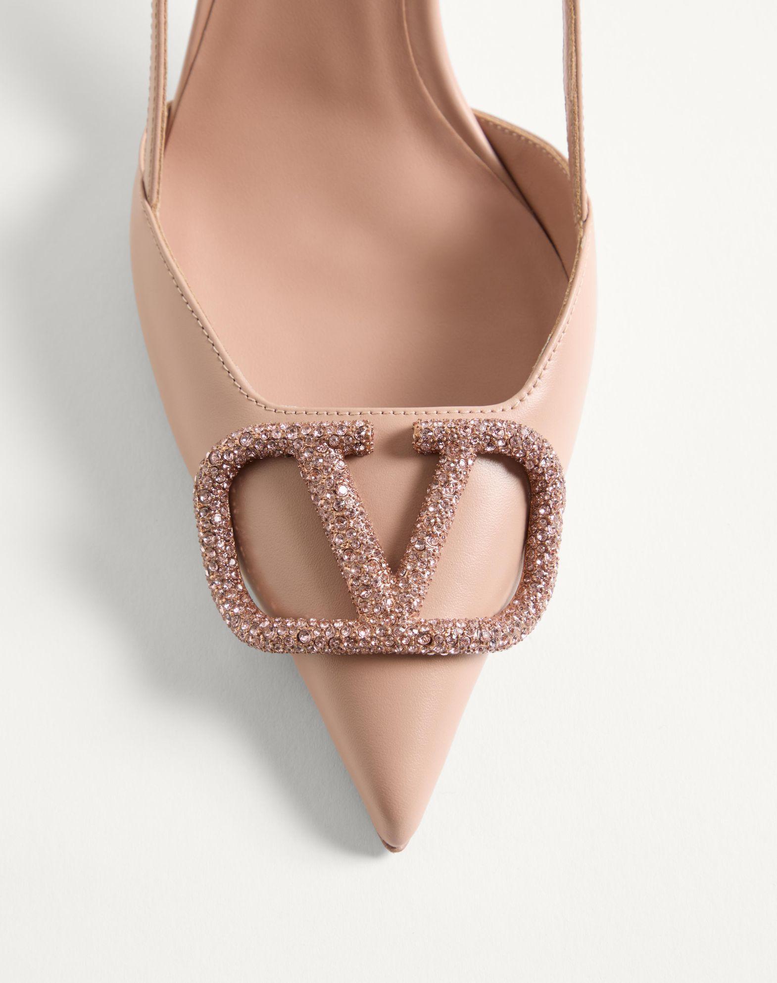 VLOGO SIGNATURE SLINGBACK PUMP IN CALFSKIN LEATHER 80MM Product Image