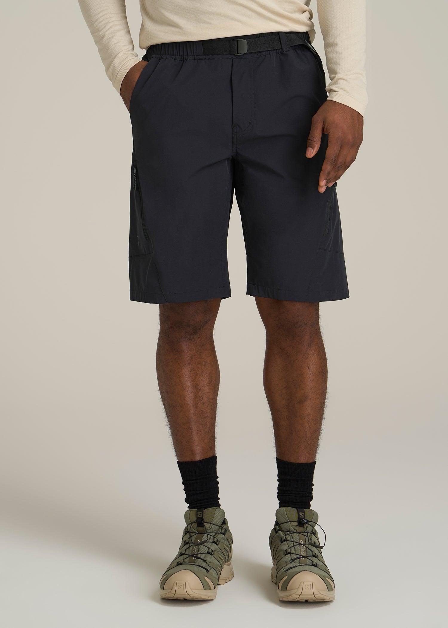 10 Pocket Hiking Short for Tall Men in Black Product Image