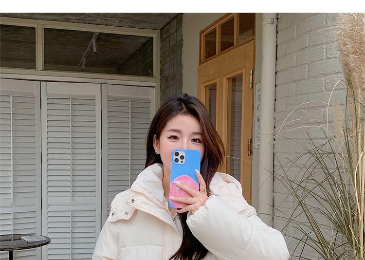 Hooded Button-Up Puffer Jacket Product Image