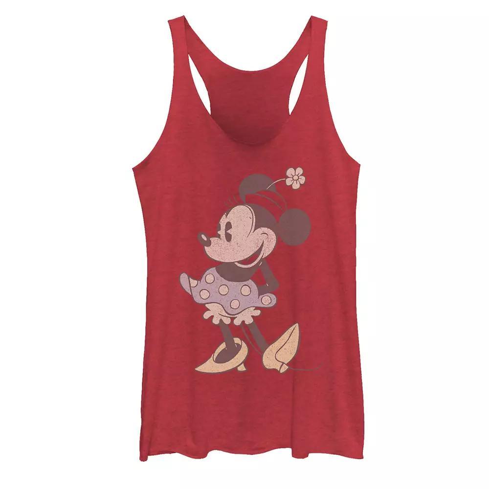 Disney's Mickey And Friends Minnie Mouse Portrait Fade Vintage Racerback Tank Top, Girl's, Size: XXL, Red Grey Product Image